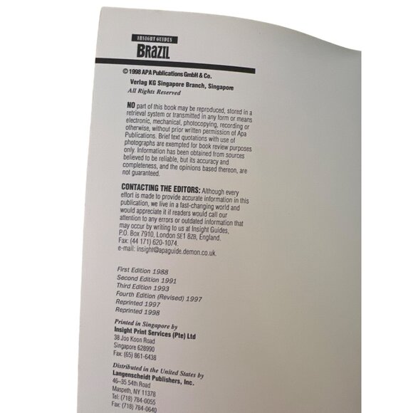 Insight Guides Brazil Travel Book 1998 4th Edition Colorful Pictures Maps - Picture 3 of 4